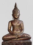 Wood Meditating Lanna Thai Buddha Statue 26"