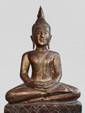 Wood Meditating Lanna Thai Buddha Statue 26"