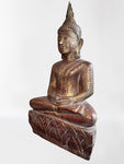 Wood Meditating Lanna Thai Buddha Statue 26"