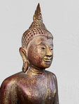 Wood Meditating Lanna Thai Buddha Statue 26"