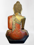 Wood Mandalay Earth Witness Buddha Statue 29"