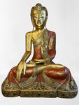 Wood Mandalay Earth Witness Buddha Statue 29"