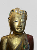 Wood Mandalay Earth Witness Buddha Statue 29"
