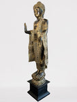 Wood Standing Abhaya Buddha Statue 48"