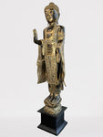 Wood Standing Abhaya Buddha Statue 48"