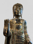 Wood Standing Abhaya Buddha Statue 48"