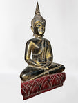 Wood Meditating Lanna Thai Buddha Statue 22"
