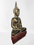 Wood Meditating Lanna Thai Buddha Statue 22"