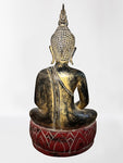 Wood Meditating Lanna Thai Buddha Statue 22"