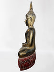 Wood Meditating Lanna Thai Buddha Statue 22"