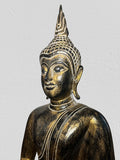 Wood Meditating Lanna Thai Buddha Statue 22"