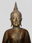 Wood Meditating Lanna Thai Buddha Statue 22"