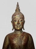Wood Meditating Lanna Thai Buddha Statue 22"