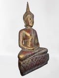 Wood Meditating Lanna Thai Buddha Statue 22"