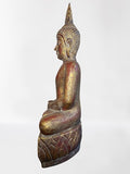 Wood Meditating Lanna Thai Buddha Statue 22"