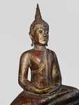 Wood Meditating Lanna Thai Buddha Statue 22"