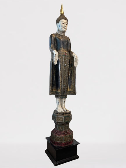 Wood Standing Wish Granting Buddha 81"