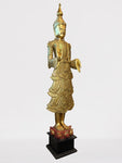 Wood Standing Royal Buddha Statue 77"