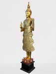 Wood Standing Royal Buddha Statue 77"