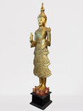 Wood Standing Royal Buddha Statue 77"