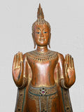 Wood Standing Thai Buddha Statue 63"