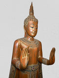 Wood Standing Thai Buddha Statue 63"