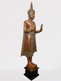 Wood Standing Thai Buddha Statue 63"