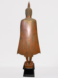 Wood Standing Thai Buddha Statue 63"