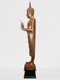 Wood Standing Thai Buddha Statue 63"