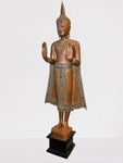 Wood Standing Thai Buddha Statue 63"