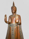 Wood Standing Thai Buddha Statue 63"