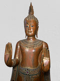 Wood Standing Thai Buddha Statue 63"