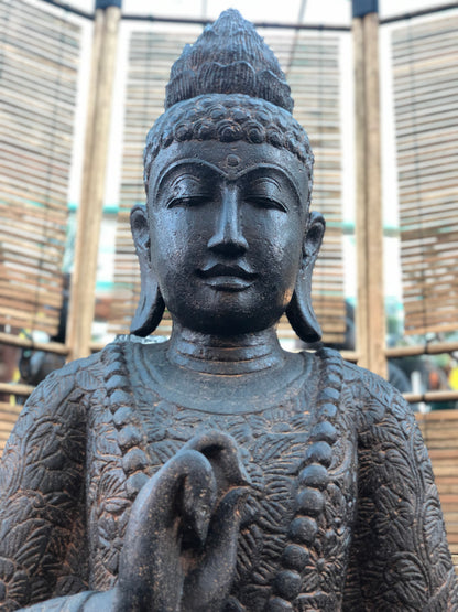 Stone Teaching Buddha Garden Sculpture 43"