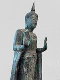 Wood Standing Abhaya Buddha Statue 80"