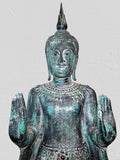 Wood Standing Abhaya Buddha Statue 80"