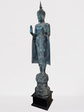 Wood Standing Abhaya Buddha Statue 80"