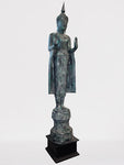 Wood Standing Abhaya Buddha Statue 80"