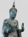 Wood Standing Abhaya Buddha Statue 80"