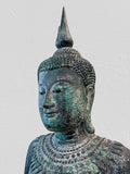 Wood Standing Abhaya Buddha Statue 80"