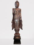Wood Standing Abhaya Buddha Statue 68"