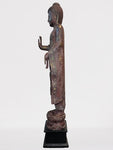 Wood Standing Abhaya Buddha Statue 68"