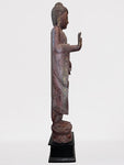 Wood Standing Abhaya Buddha Statue 68"