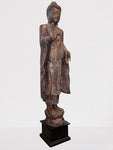 Wood Standing Abhaya Buddha Statue 68"