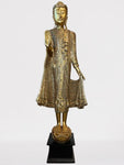 Wood Standing Abhaya Buddha Statue 69"