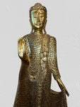 Wood Standing Abhaya Buddha Statue 69"