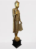Wood Standing Abhaya Buddha Statue 69"