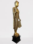 Wood Standing Abhaya Buddha Statue 69"