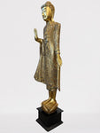 Wood Standing Abhaya Buddha Statue 69"