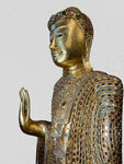 Wood Standing Abhaya Buddha Statue 69"