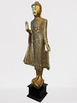 Wood Standing Abhaya Buddha Statue 69"